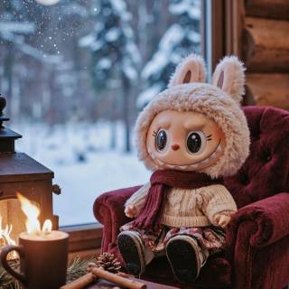 Labubu winter wallpaper