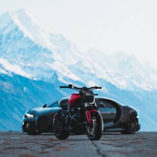 Winter motorbike wallpaper
