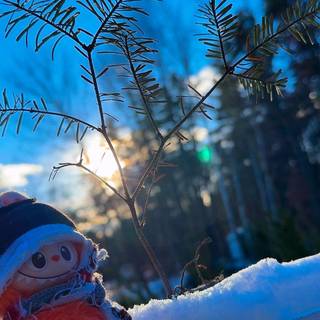 Labubu winter wallpaper