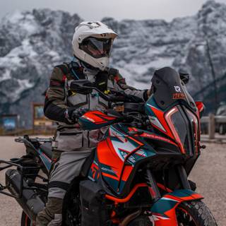 Winter motorbike wallpaper