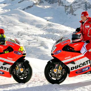 Winter motorbike wallpaper