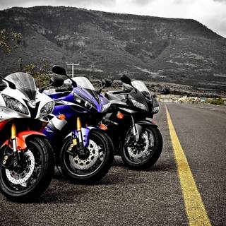 Winter motorbike wallpaper