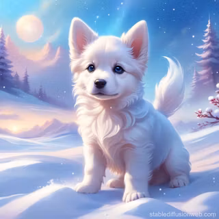 AI winter dog wallpaper