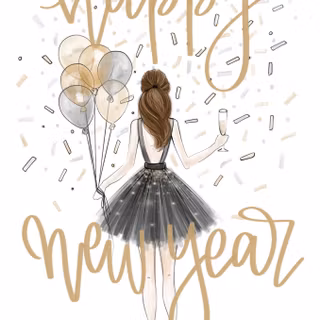 Kawaii Happy New Year wallpaper