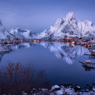 Winter Norway village wallpaper