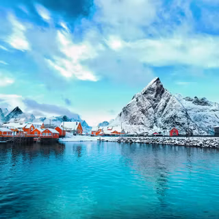 Winter Norway village wallpaper