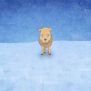 Cute winter anime puppy wallpaper