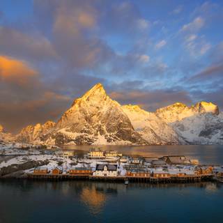 Winter Norway village wallpaper