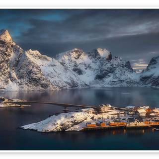 Winter Norway village wallpaper