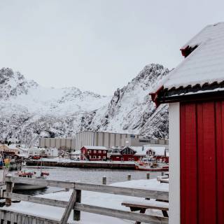 Winter Norway village wallpaper
