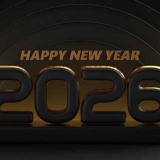 Black Happy New Year 2026 wallpaper