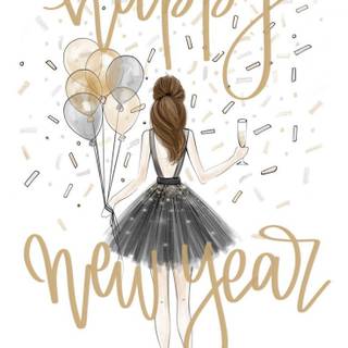 Happy New Year 2026 kawaii wallpaper