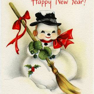 Happy New Year snowman wallpaper