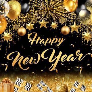 Black Happy New Year 2026 wallpaper