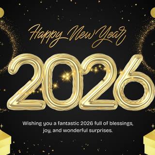Black Happy New Year 2026 wallpaper