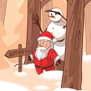 Happy New Year snowman wallpaper