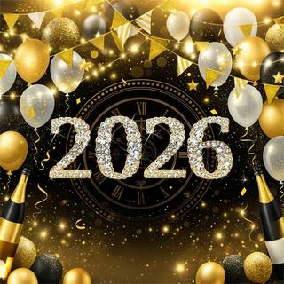 Black Happy New Year 2026 wallpaper