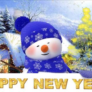 Happy New Year snowman wallpaper