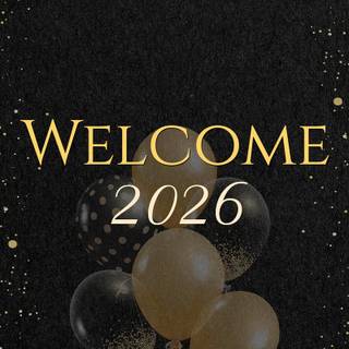 Black Happy New Year 2026 wallpaper