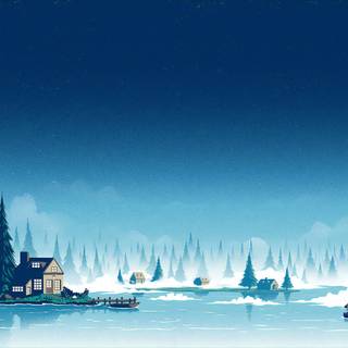 Winter minimalist ultrawide wallpaper