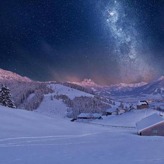 Winter minimalist ultrawide wallpaper