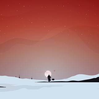 Winter minimalist ultrawide wallpaper