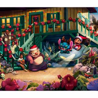 Stitch Christmas PC wallpaper