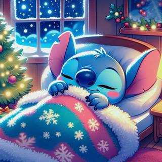 Stitch Christmas PC wallpaper