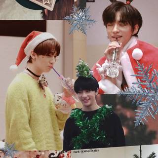 Stray Kids Christmas phone wallpaper