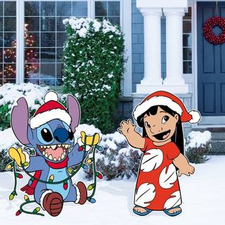 Stitch Christmas PC wallpaper