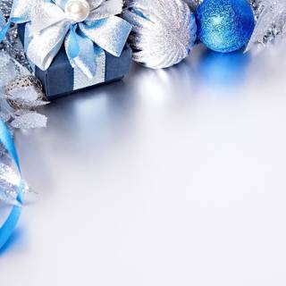 Silver and blue Christmas wallpaper