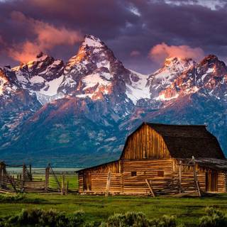 Desktop cabin winter wallpaper