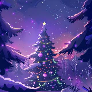 Purple Christmas iPhone wallpaper