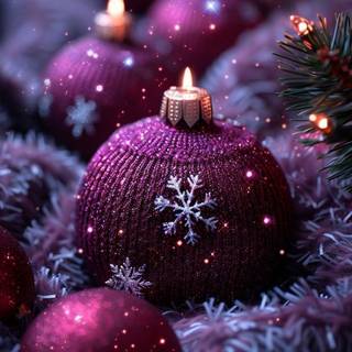 Purple Christmas iPhone wallpaper