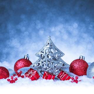 Red blue Christmas wallpaper