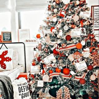 Preppy Christmas trees wallpaper