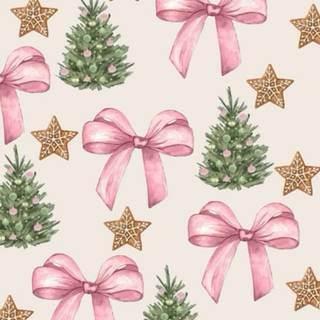 Preppy bows Christmas wallpaper