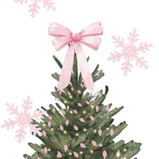 Pink Christmas bow wallpaper