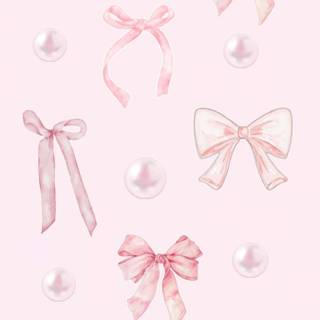 Pink Christmas bow wallpaper