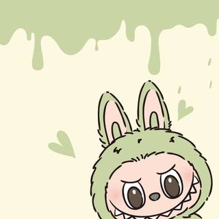 Green Labubu wallpaper