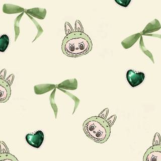 Green Labubu wallpaper