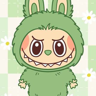 Green Labubu wallpaper