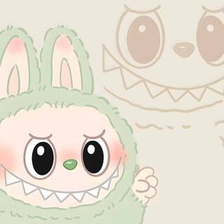 Green Labubu wallpaper