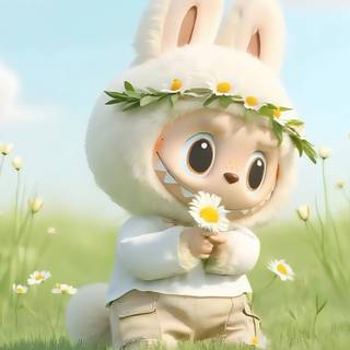 Green Labubu wallpaper