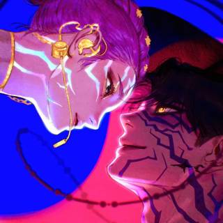 Rumi and Jinu kissing wallpaper