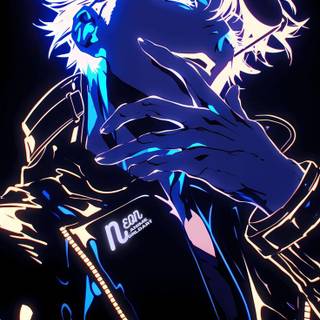 Gojo glowing eyes wallpaper