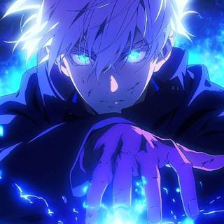 Gojo glowing eyes wallpaper