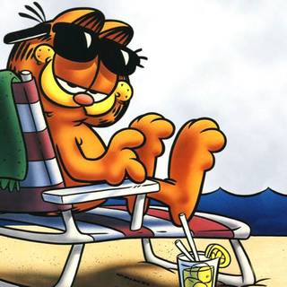 Relaxing cartoon character desktop wallpaper