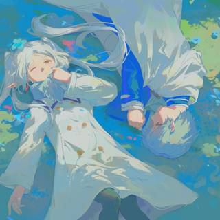 Relaxing cartoon character desktop wallpaper