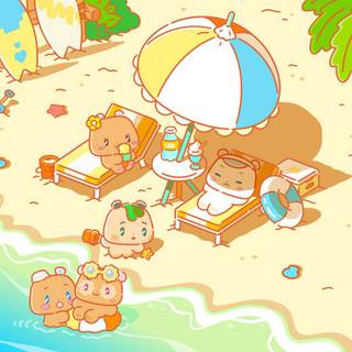 Relaxing cartoon character desktop wallpaper